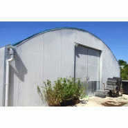 Tente de stockage fermée / structure fixe en acier / couverture unie / porte / bardage métallique / avec fondation_1