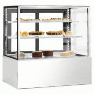 Vitrine réfrigérée pour pâtisserie - 1200 mm - 2 étagères - Inox