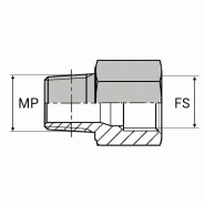Adaptateur droit mâle NPT x femelle SAE - NPT-MFS0406 - MNPT1/4 / FSAE9/16