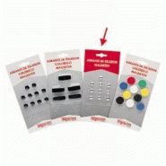 Aimants de fixation ronds argent Ø9mm - par 10 - pour 3 feuilles - SIGN