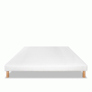 Bellecour Sommier tapissier Tissu Capucine 2x70x190 cm - Blanc - blanc Bois manufacturé 4VP.STB13.0719