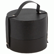 Boite carton ronde poignée noir Indispensable 12,5x10cm