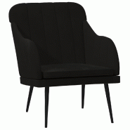 Décoshop26 - Fauteuil lounge design et moderne 63 x 76 x 80 cm velours noir et métal DEC028650 - noir métal 3000256982669