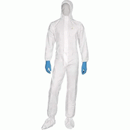 DELTA PLUS Combinaison de protection non tissée avec cagoule Essential Blanc M - FR(40/42) - 40/42 blanc multi-matériau 3295249156459