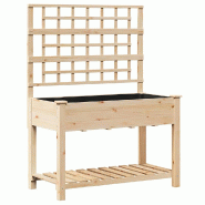 Helloshop26 - Cache-pot de jardin design moderne en bois de sapin massif 115 x 60 x 153 cm élégant pour plantes en beige 02_0058843 - beige Bois mas