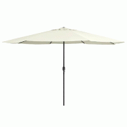 Helloshop26 - Parasol d'extérieur avec mât en métal 400 cm blanc sable 02_0008263 - blanc métal 3000441782722