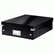 LEITZ Lot de 6 Boîte de rangement Click & Store Wow, moyen format avec compartiments, coloris noir - noir 60580095