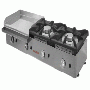 Maiser Cuisinière à gaz 2 feux avec plancha 60 chromé dur - CG26KR