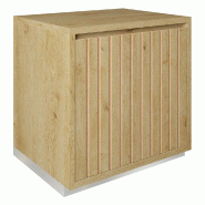 Meuble Vertigo T03 2 tiroirs à l'anglaise MDF naturel et chêne clair 60x47x60 cm