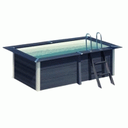 Piscine brehal hors sol rectangulaire 5m² - composite pvc/chanvre - structure acier