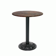 RestooTab - Table Versailles Ø60cm décor underground rouille - marron fonte TB-VRS-R60M-UND.ROU
