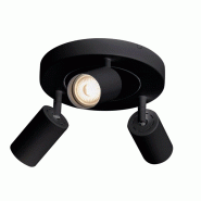 ROSSINI ILLUMINAZIONE Plafonnier Rond Manuka 3 Éléments - Noir, Structure Métallique, Raccordement Gu10, Ip20, 150W, Installation Au Plafond - Grou