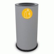 Stil Casa poubelle de tri sélectif, Ø 35 x h. 72 cm, acier peint, deux compartiments, pictogramme magnétique, 70 litres, gris. - 872 G Stil Casa poubelle de tri sélectif, Ø 35 x h. 72 cm, acier peint, deux compartiments, pictogramme magnétique, 70 litres, gris. - 872 G