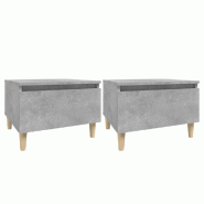 Tables d'appoint 2 pcs Gris béton 50x46x35 cm Bois d'ingénierie Modèle Ombre Lumina Prime - 819509