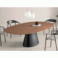 Table de réunion elliptique en placage - ESSENS par Inclass - Design sculptural et matériaux nobles