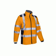 Veste softshell - KANPA - 100% PES stretch mécanique + TPU membrane + Polaire 295g/m2 - Orange HV/Marine - COVERGUARD | 5KPA17 Veste softshell - KANPA - 100% PES stretch mécanique + TPU membrane + Polaire 295g/m2 - Orange HV/Marine - COVERGUARD | 5KPA17
