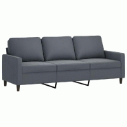 VidaXL Canapé à 3 places Gris foncé 180 cm Velours Modèle Dervelorix - multi-matériau 359210