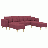 VidaXL Canapé avec coussin 3 pcs Bordeaux tissu Modèle Vega ProDesk Max - Matériau naturel 3335165