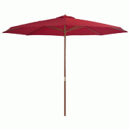 VidaXL Parasol d'extérieur avec mât en bois 350 cm Bordeaux Modèle Boréal Balcon Élite - rouge 44531