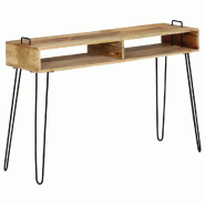 VidaXL Table console Bois de manguier massif 115 x 35 x 76 cm Modèle Nova Horizon - 246022