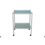 Chariot médical - AMEL CONSTRUCTION - structure en acier époxy à 2 étages en verre clair 60x40 cm_1