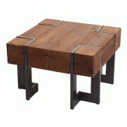 Décoshop26 - Table basse hwc-a15 table de salon en bois de sapin rustique massif certifié mvg marron 60 x 60 cm 04_0008417 - marron Bois massif 3000