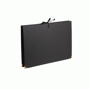 Exacompta Lot de 2 Trieur extensible Office by Me®, 18 compartiments, carton recouvert papier texturé, coloris noir - 3130630586012