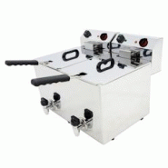 Friteuse electrique 8+8 litres de table avec robinet - 530x495x325 mm - 7000 W 230/1V - 44886010 Eurast - inox 44886010 Friteuse electrique 8+8 litres de table avec robinet - 530x495x325 mm - 7000 W 230/1V - 44886010 Eurast - inox 44886010