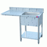 Gasfrit - Évier industriel en acier inoxydable avec 1 bac, 1 égouttoir et emplacement pour lave-vaisselle, 1200 x 600 x 850 + 100 mm - inox gf11155