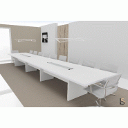 Grande table de réunion rectangulaire TAK - Mobel Linea. - Oui, Blanc, 600_0