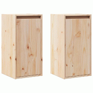 Helloshop26 - Lot de 2 armoires murales 30 x 30 x 60 cm rangement décoratif en bois de pin naturel 02_0048088 - Bois massif 3000235102712