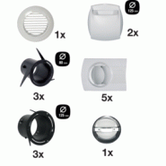 Kit bouches VMC double flux pour T3/T4 - extraction Ø125 mm, insufflation Ø80 mm - Aldes - 11023228 Kit bouches VMC double flux pour T3/T4 - extraction Ø125 mm, insufflation Ø80 mm - Aldes - 11023228