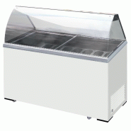 KLIMAITALIA Vitrine statique pour glaces avec 8 pots réserve. Portes coulissantes verre. Éclairage LED. Intérieur aluminium. T° -13°C/-23°C. Mod