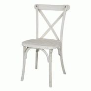 Lot de 4 chaises d'intérieur et d'extérieur empilables, à dossier croisé, en polypropylène blanc MANHATTAN Lot de 4 chaises d'intérieur et d'extérieur empilables, à dossier croisé, en polypropylène blanc MANHATTAN