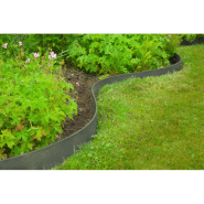 Nature bordure de jardin texturée 0,12x12 m 5 mm gris 447499