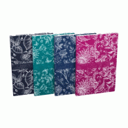 Oxford Lot de 5 Cahier Floral Romance broché B5, 160p./80 feuilles 90g/m², quadrillé 5x5 + marge, coloris assortis (4) - 5904017435761