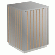 Podium 1 porte push-pull Vertigo T03 MDF naturel et gris alu 45x45x60cm