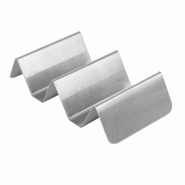 Rack pour 2/3 tacos inox 16,5x8x3,5cm argent - par 12