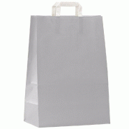 Sac kraft poignées plates gris 22x10x28cm - par 50