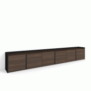 SKRAUT HOME Meuble TV, Banc Télé, 309x50x35 cm, Pour les TV jusqu'à 80", Meubles de salon, Chêne foncé et Noir - marron Bois manufacturé 657_1