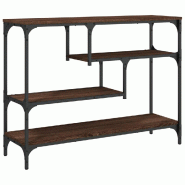 Table console chêne marron 100x30x75 cm bois d'ingénierie Modèle Atlas Master Prime - 838917