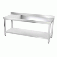 Table de travail en inox 1800 x 700 mm adossée PREMIUM / GOLDINOX - inox 3701770802937