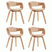 VidaXL Chaises à manger lot de 4 bois courbé et similicuir Modèle Jade - 3054816