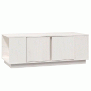 VidaXL Table basse Blanc 110x50x40 cm Bois massif de pin Modèle Polaris - 814430