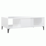 VidaXL Table basse blanc brillant 103,5x60x35 cm bois d'ingénierie Modèle Atlas Master Compact - 806028