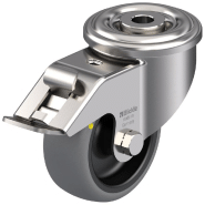 Roulette pivotante/frein de 80 mm en acier inoxydable avec thermocouple conducteur d'électricité gris Roulette pivotante/frein de 80 mm en acier inoxydable avec thermocouple conducteur d'électricité gris