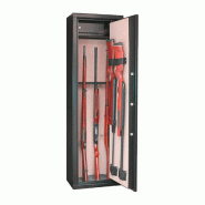 Armoire à fusils - 10 fusils - 8 armes avec lunette + 2 dans la porte - coffre intérieur - serrure à clé - EN 14450 CLASSE S1 -Infac Classic CT10