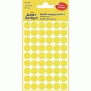 Avery Zweckform Etui de 270 pastilles adhésives, diamètre 12 mm, coloris jaune (5 feuilles / cdt) - jaune 3144