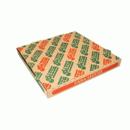 Boite pizza The Pack carton nano micro naturel, vert, rouge 33x33x3.8cm par 100