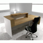Bureau d'accueil ergonomique et Design Delta - Gauche, Blanc, Non, 282, Chêne veiné_1